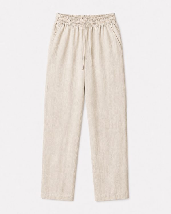 LLAGOX Premium Relaxed Fit Pantolon - Kemik Rengi