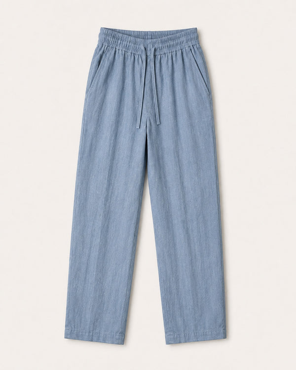 LLAGOX Premium Relaxed Fit Pantolon - Mavili Gri