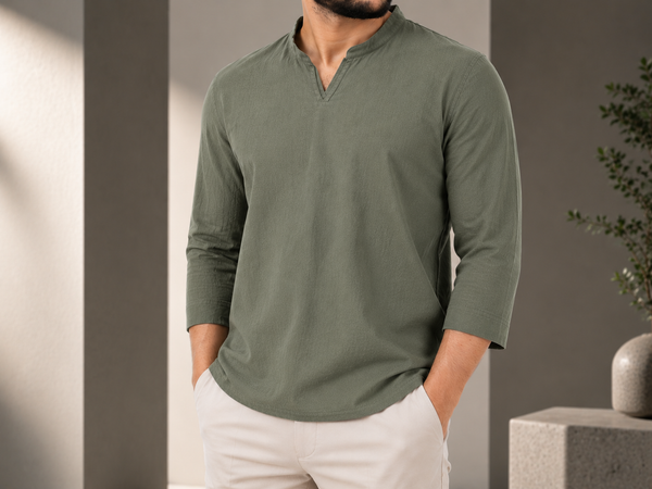 LLAGOX Oversize Premium Gömlek - Haki