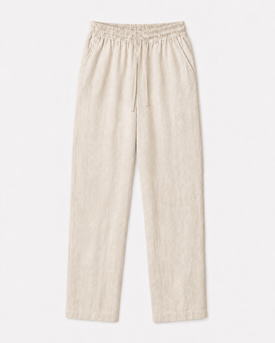 LLAGOX Hambez Keten Relaxed Fit Pantolon - Kemik Rengi