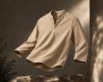 LLAGOX Oversize Premium Gömlek - Bej Görsel 9